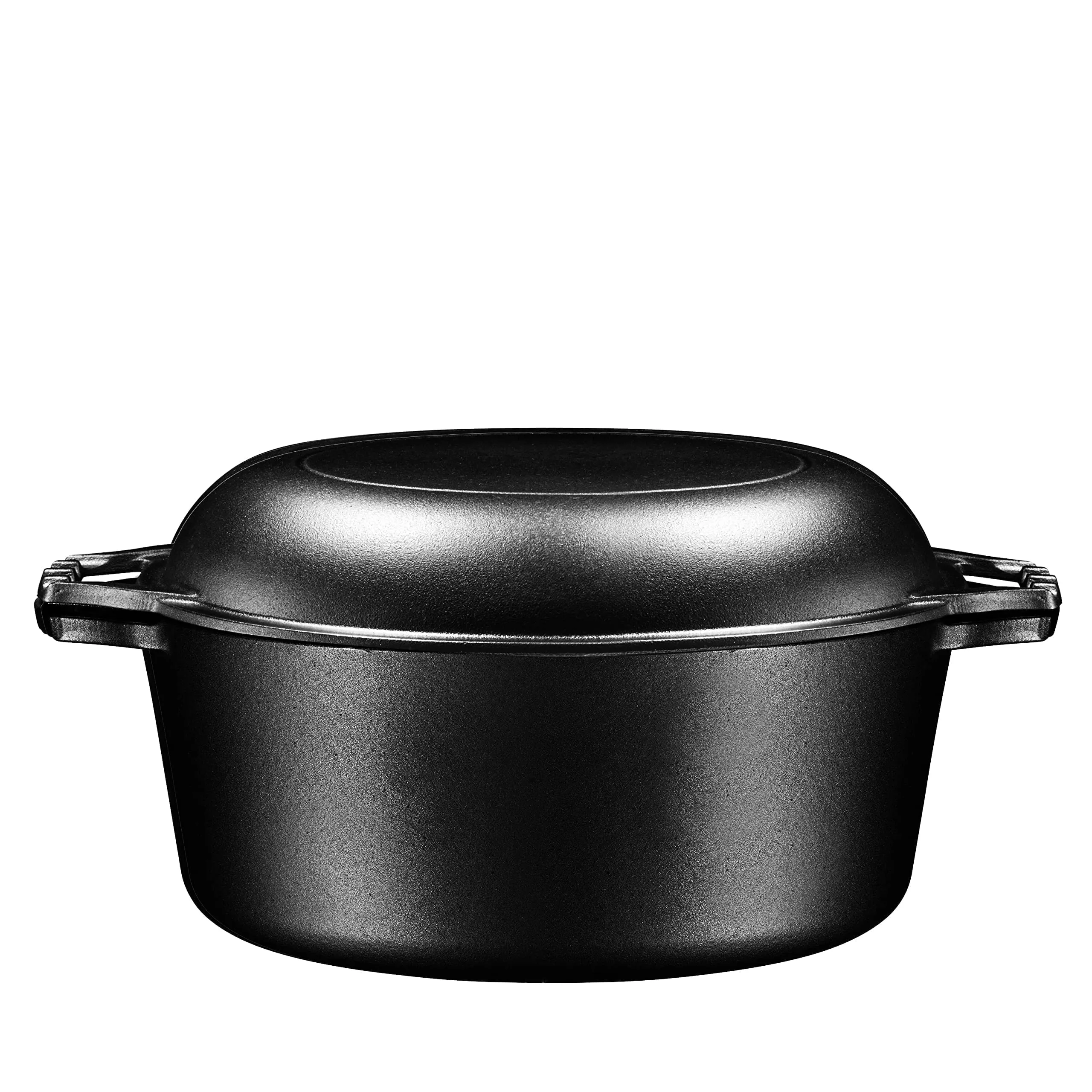 2 In 1 Double Dutch Oven And Domed Skillet Lid, 7 Quart Dutch Oven   11" Skillet Lid