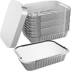240x Large Aluminium Foil Containers with Lids  (24cm*18cm*6cm)