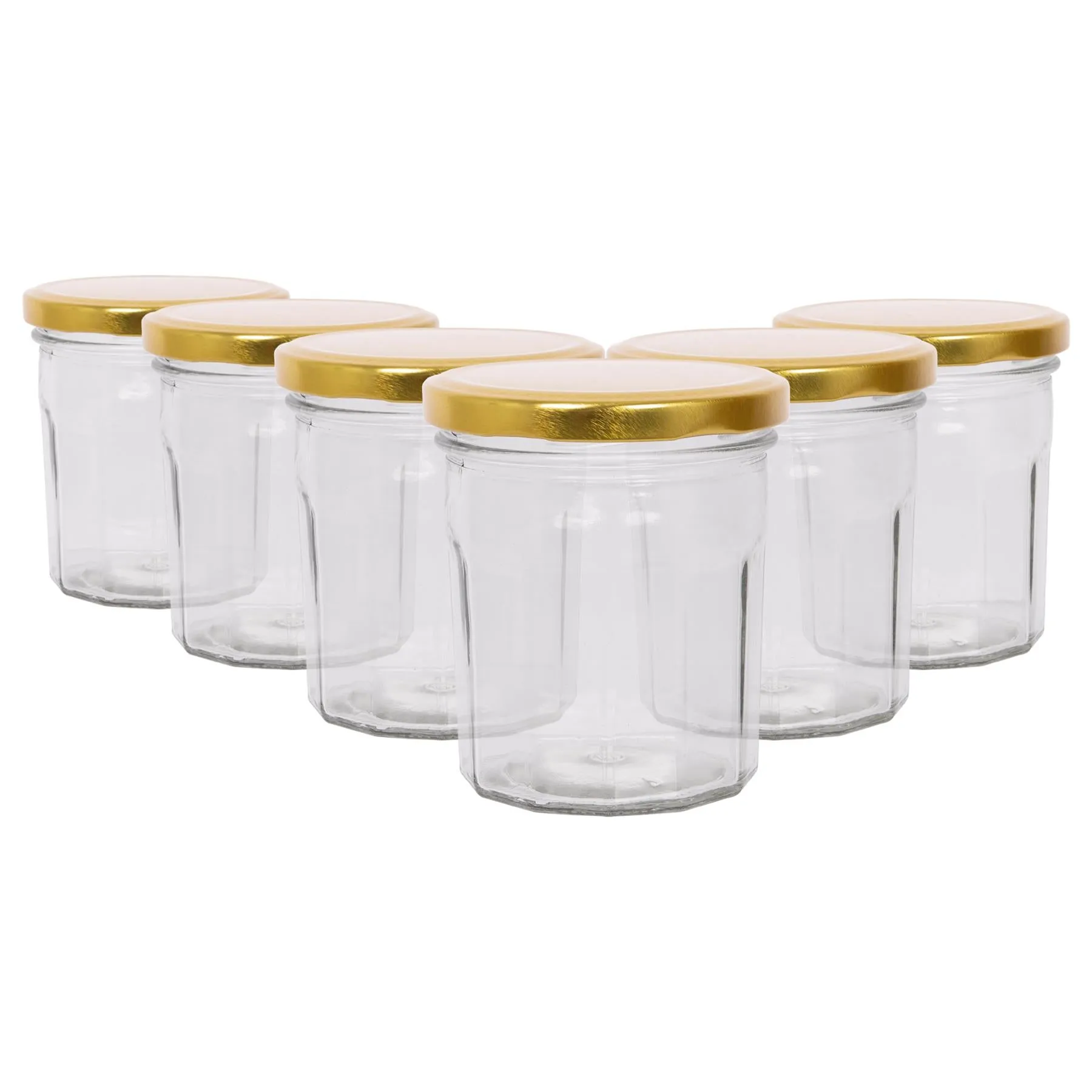 250ml Glass Jam Jars with Lids - Pack of 6 - By Argon Tableware