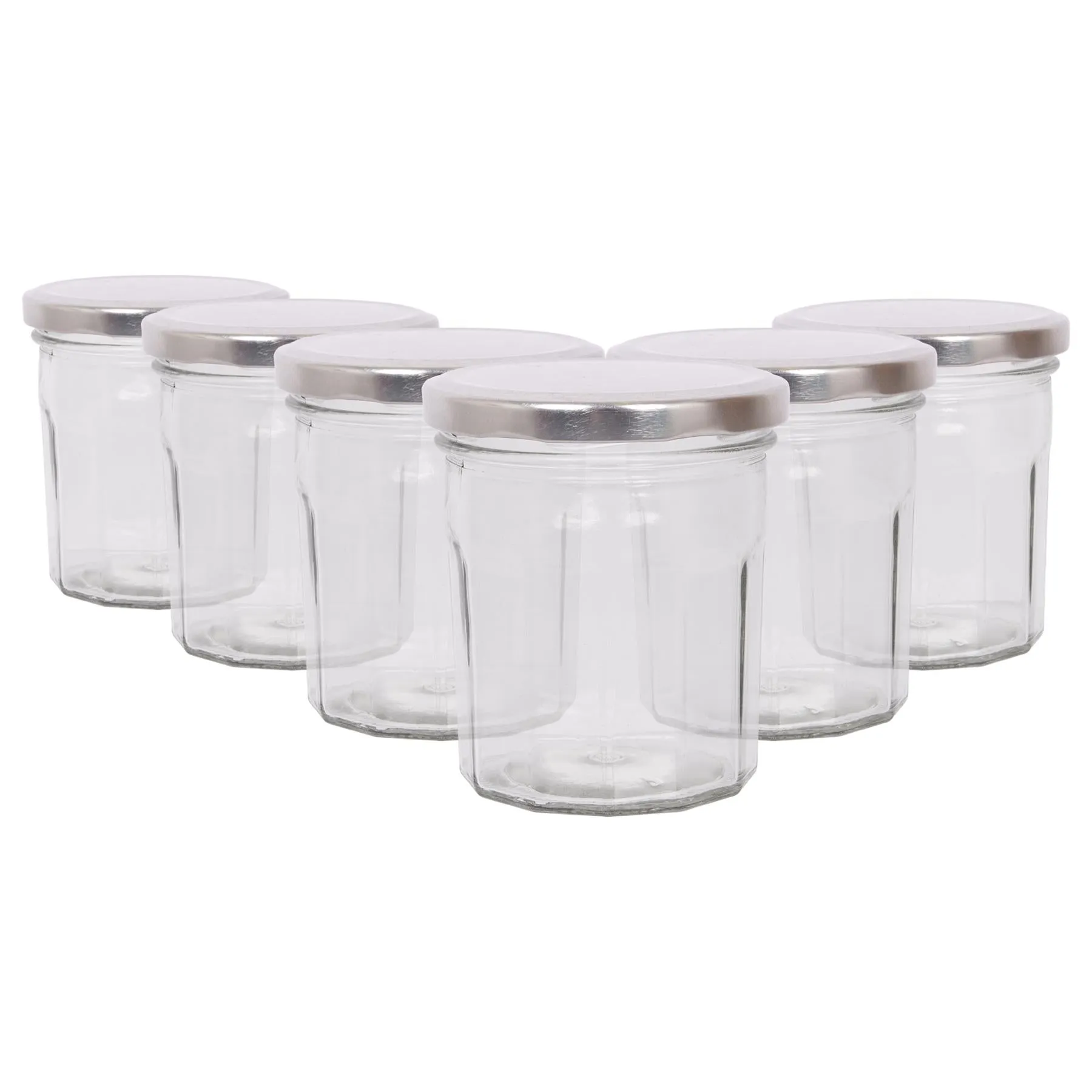 250ml Glass Jam Jars with Lids - Pack of 6 - By Argon Tableware