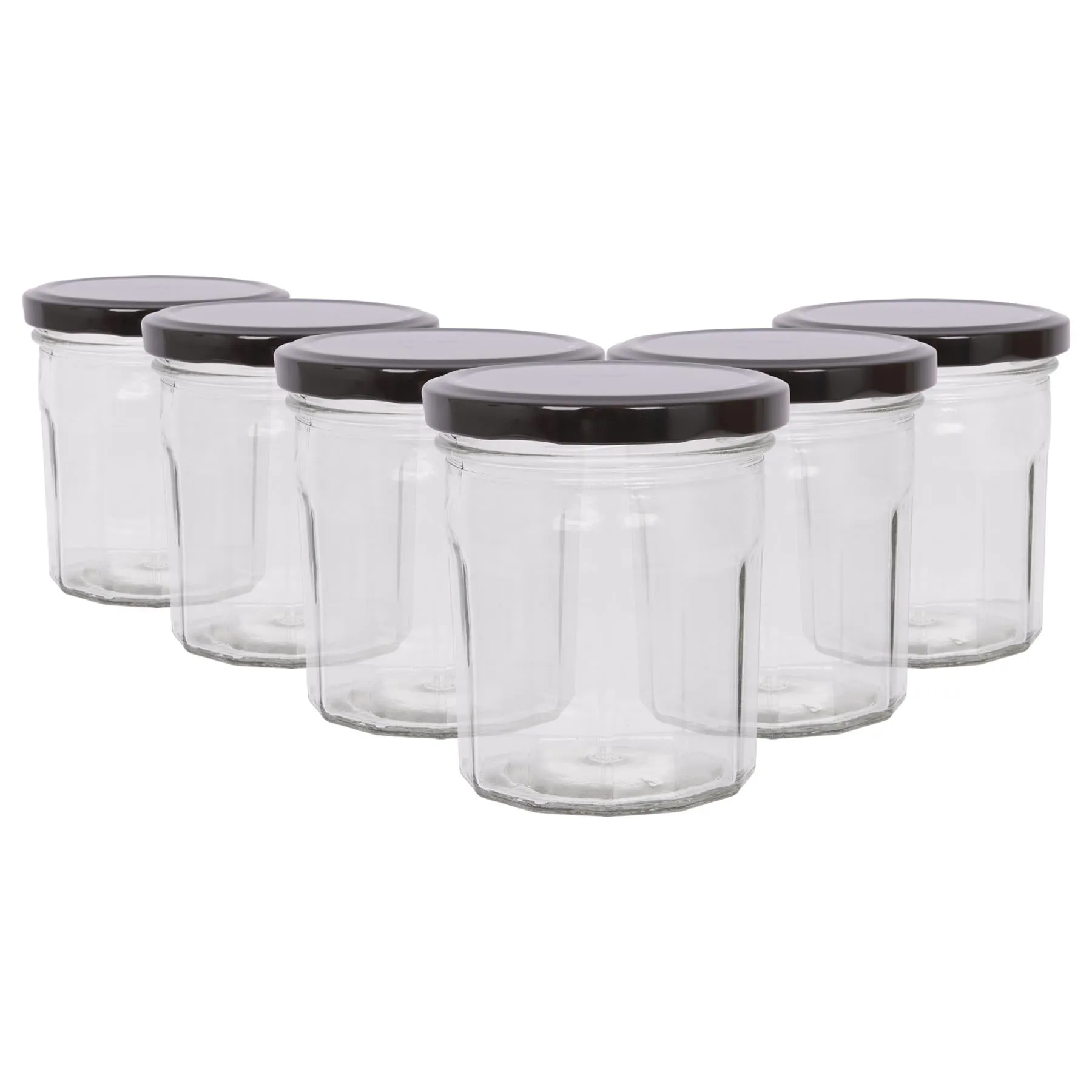 250ml Glass Jam Jars with Lids - Pack of 6 - By Argon Tableware