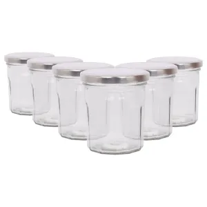 250ml Glass Jam Jars with Lids - Pack of 6 - By Argon Tableware