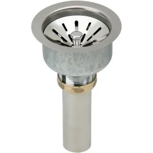 3-1/2" Deluxe Type 304 Stainless Steel Drain Fitting with Strainer Basket and Tailpiece