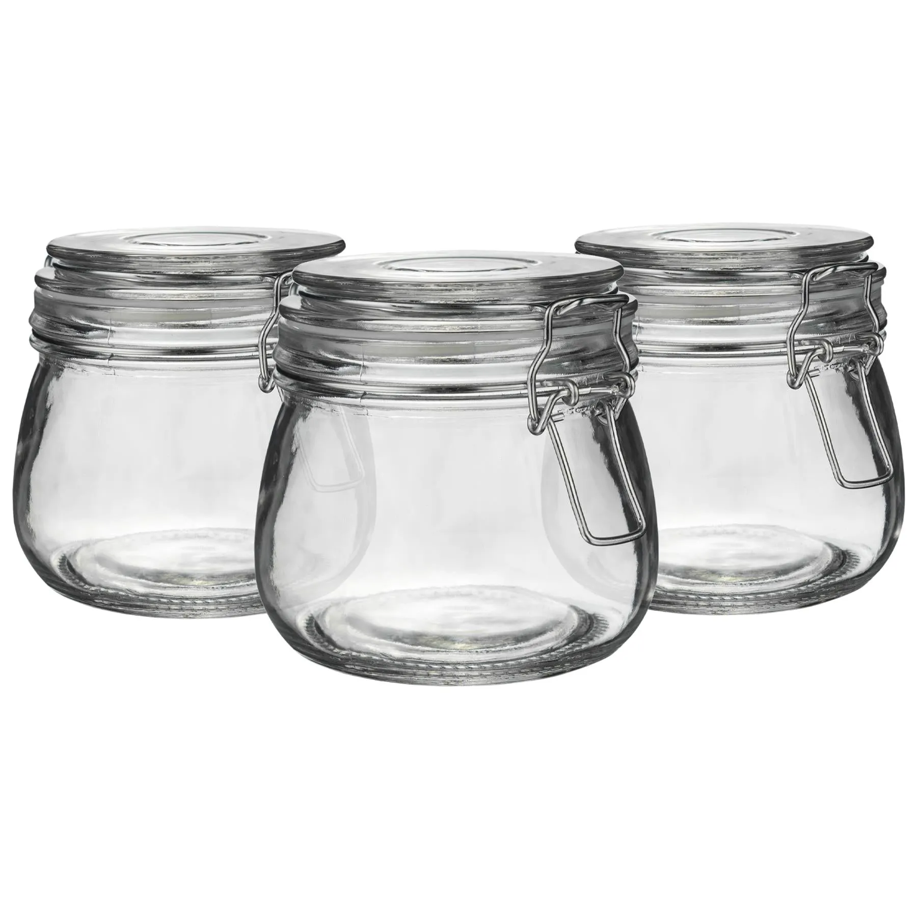 500ml Classic Glass Storage Jars - Pack of 3 - By Argon Tableware