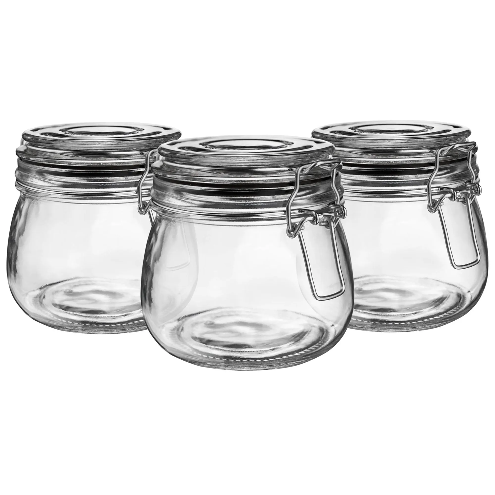 500ml Classic Glass Storage Jars - Pack of 3 - By Argon Tableware