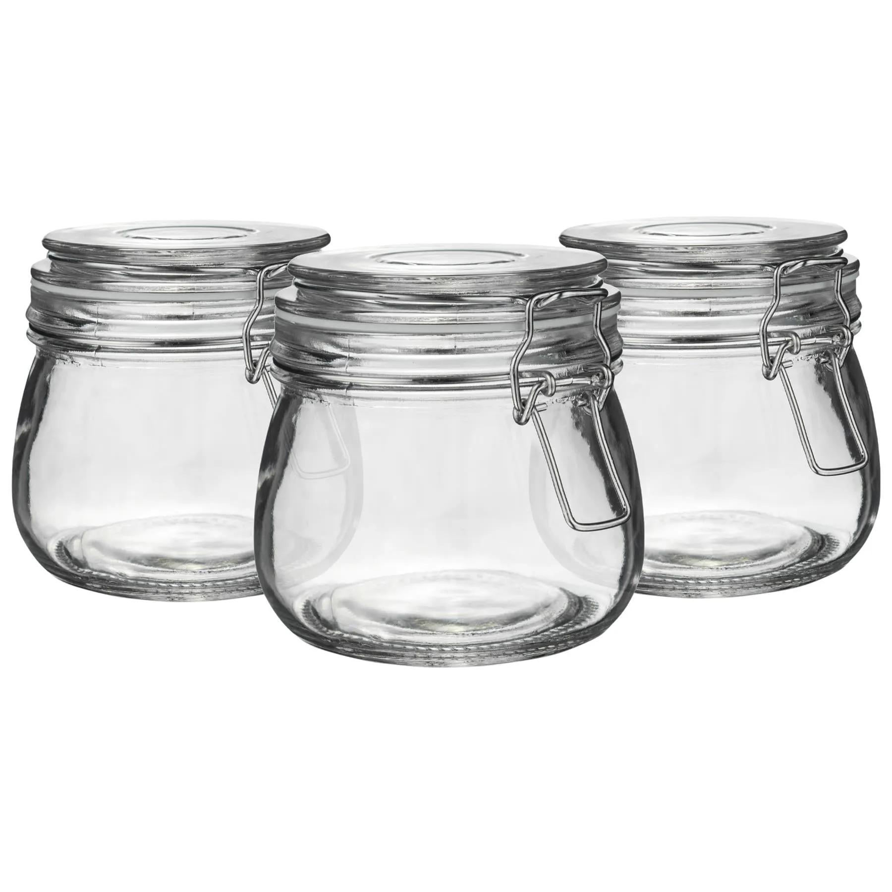500ml Classic Glass Storage Jars - Pack of 3 - By Argon Tableware