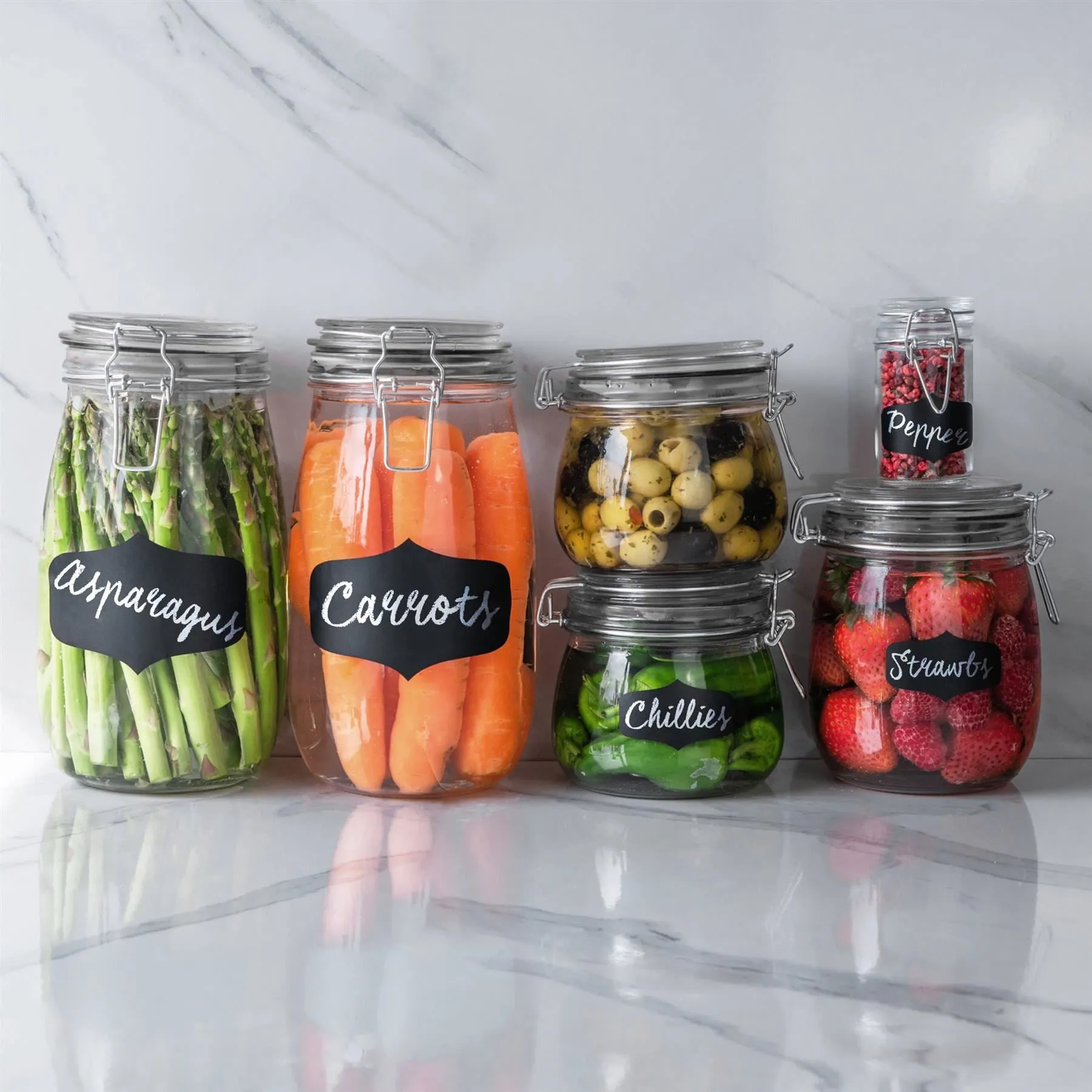 500ml Classic Glass Storage Jars - Pack of 3 - By Argon Tableware