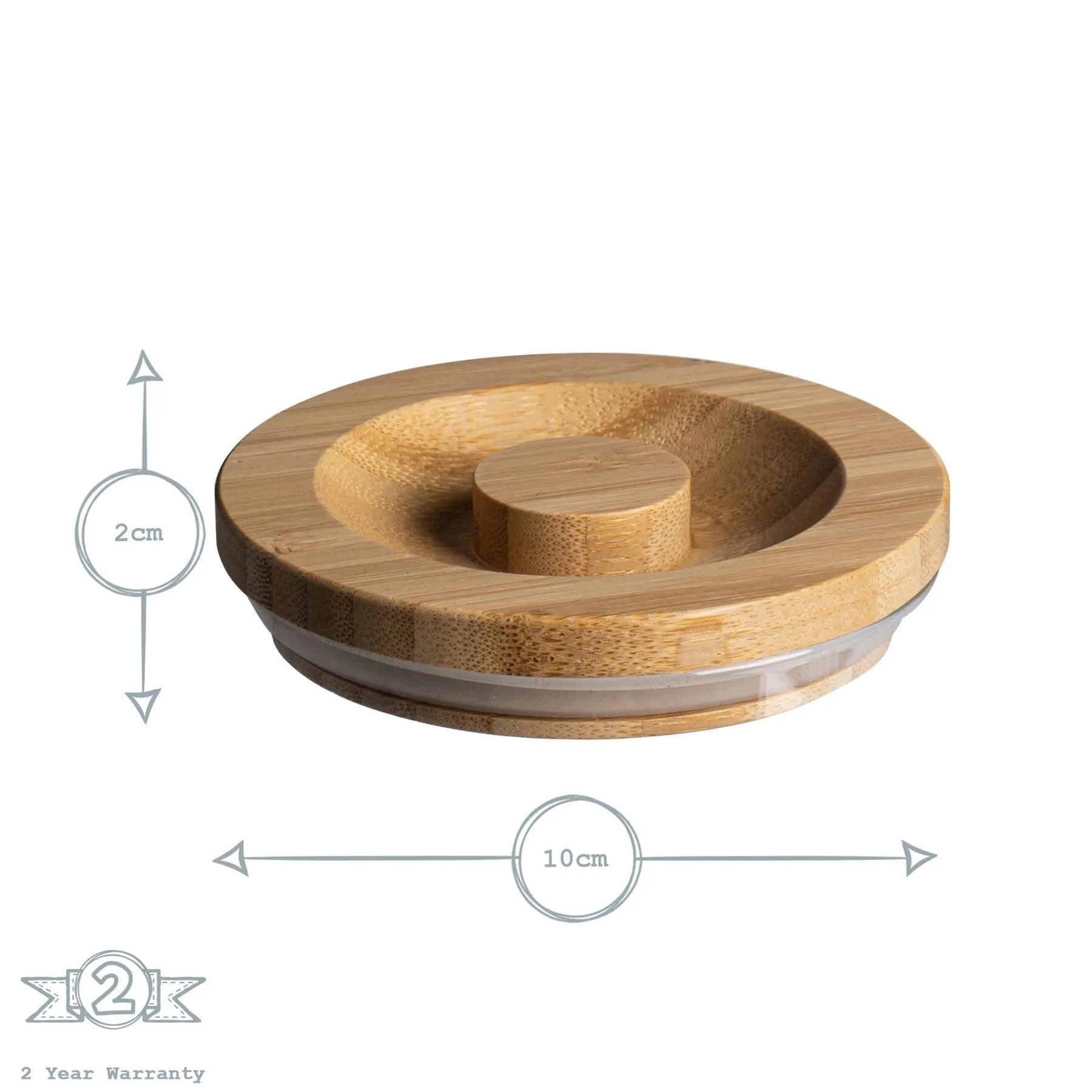 550ml Carved Wood Lid Storage Jar - By Argon Tableware