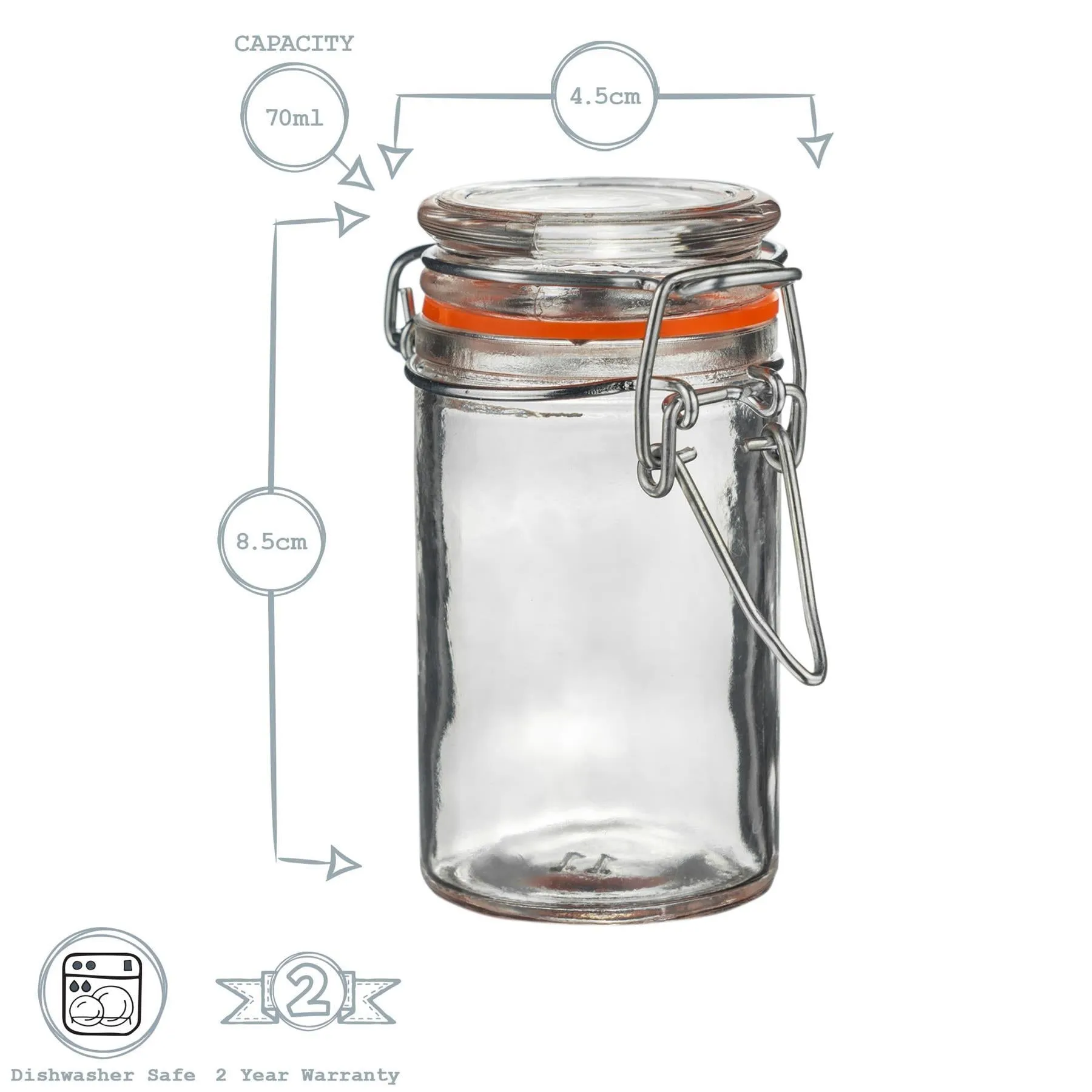 70ml Classic Glass Storage Jar - By Argon Tableware