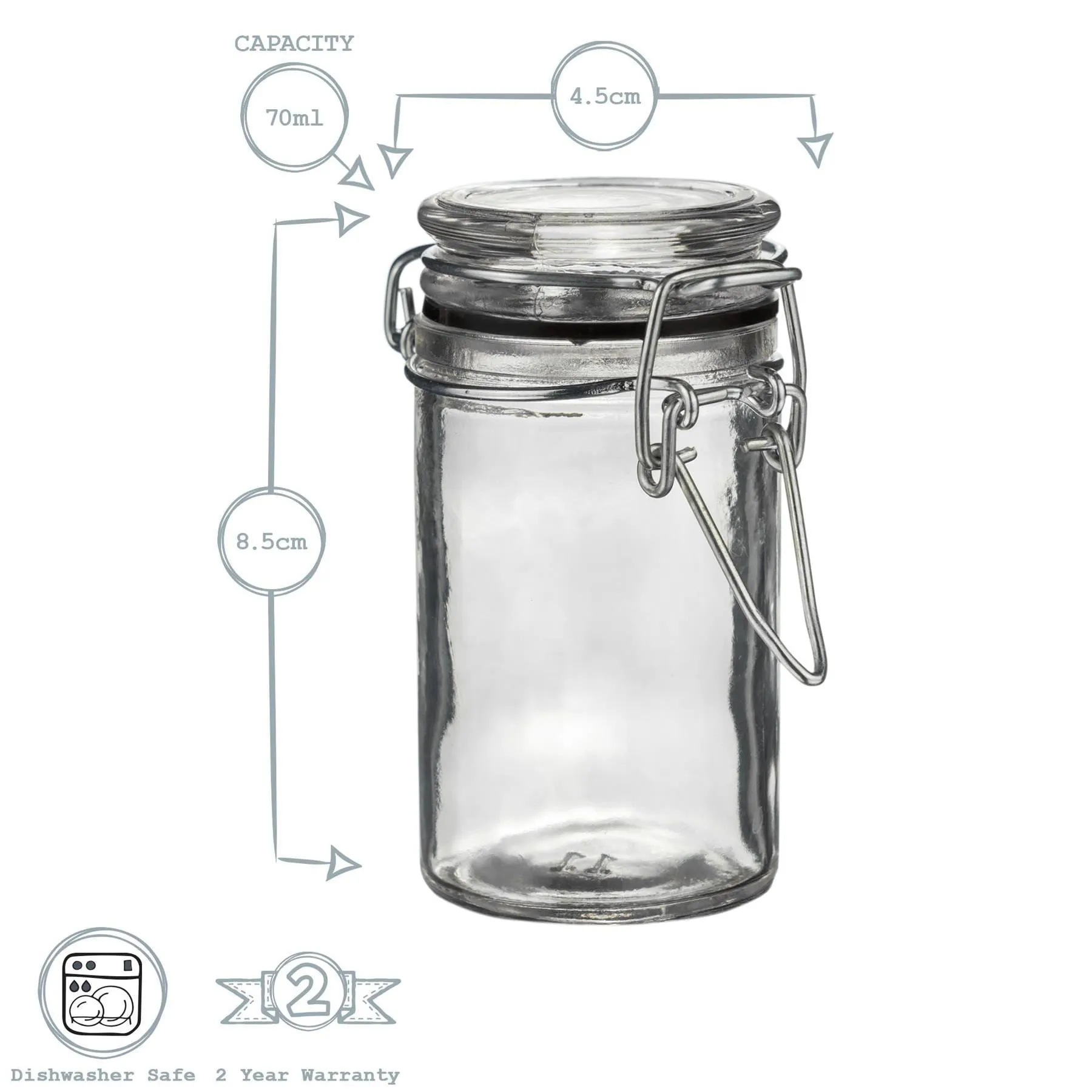70ml Classic Glass Storage Jar - By Argon Tableware