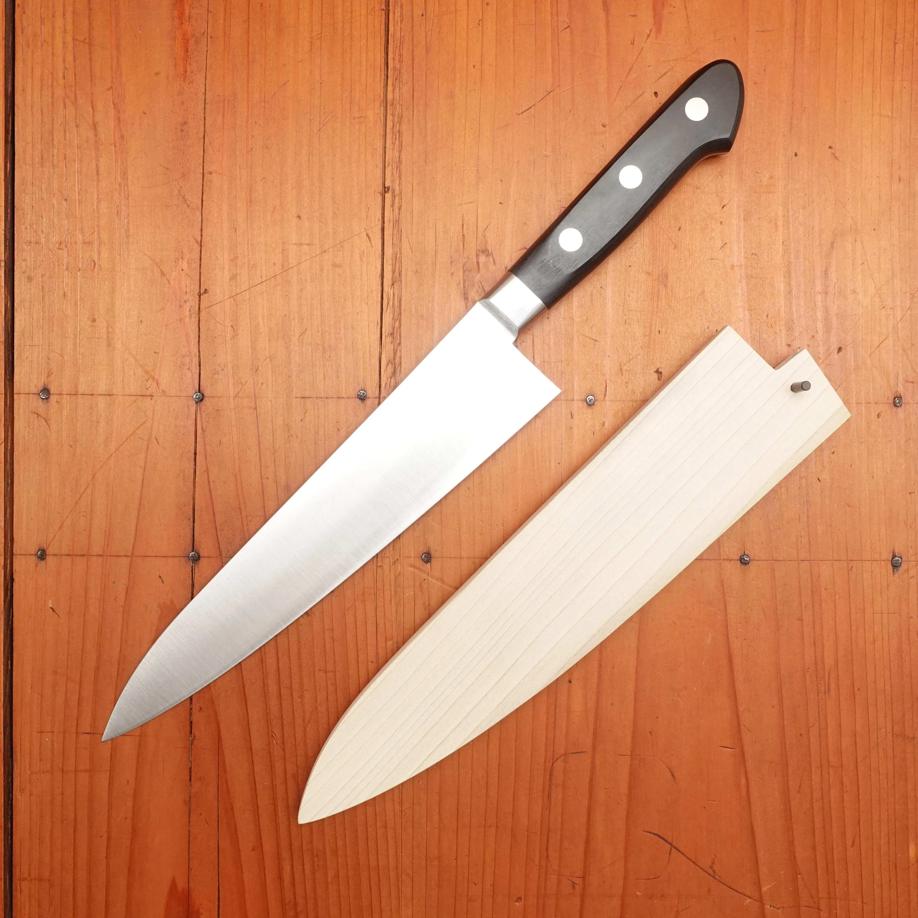 Ashi Hamono Ginga 210mm Gyuto Swedish Stainless Western Handle with Saya