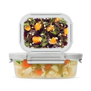 Bentgo Glass Leak-Proof Food Storage Set (4pc) - Pebble/Fog