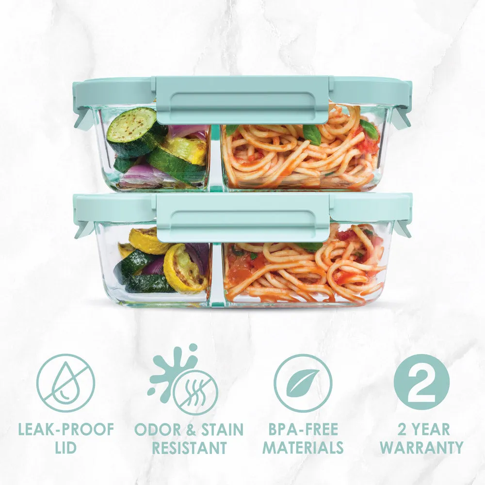 Bentgo Glass Leak-Proof Meal Prep Set (4pc) - Seafoam/Seaglass