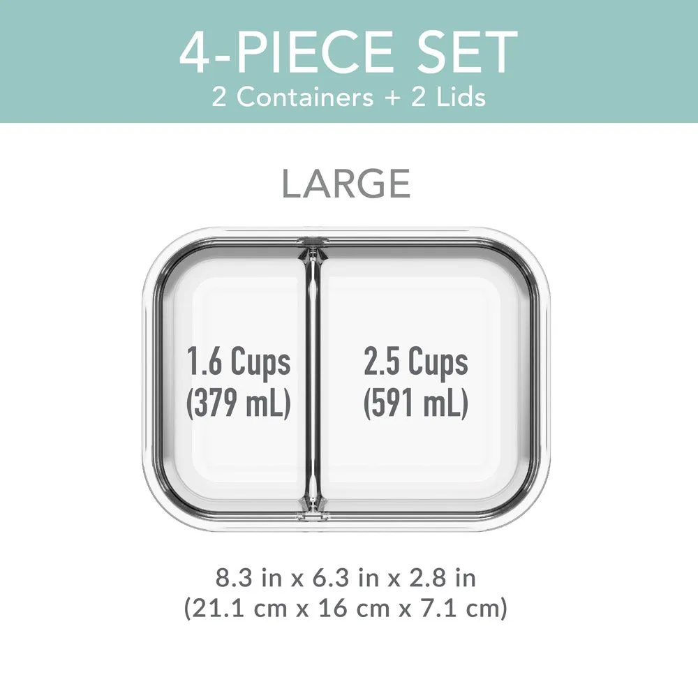 Bentgo Glass Leak-Proof Meal Prep Set (4pc) - Seafoam/Seaglass