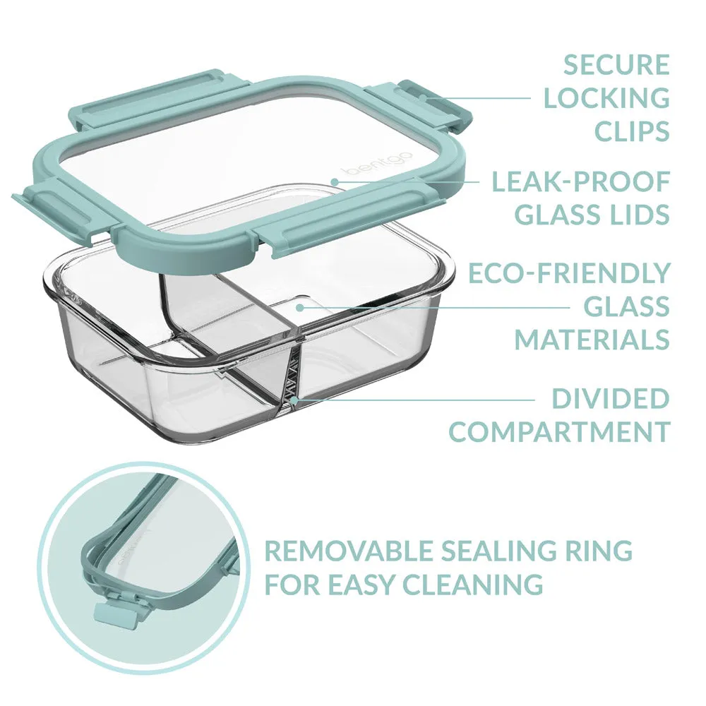 Bentgo Glass Leak-Proof Meal Prep Set (4pc) - Seafoam/Seaglass
