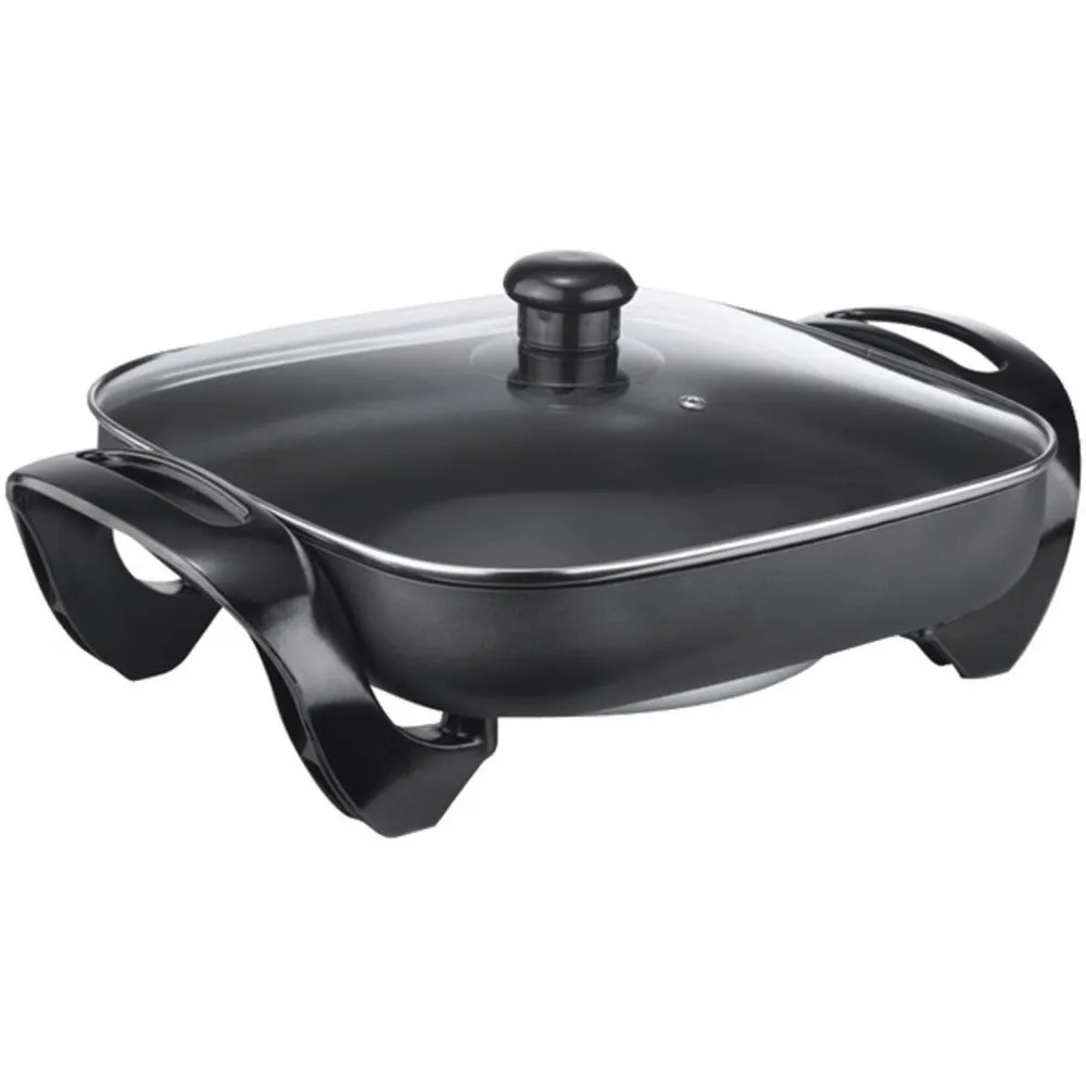 Brentwood Appliances SK-65 Nonstick Electric Skillet with Glass Lid (1,300W; 12)