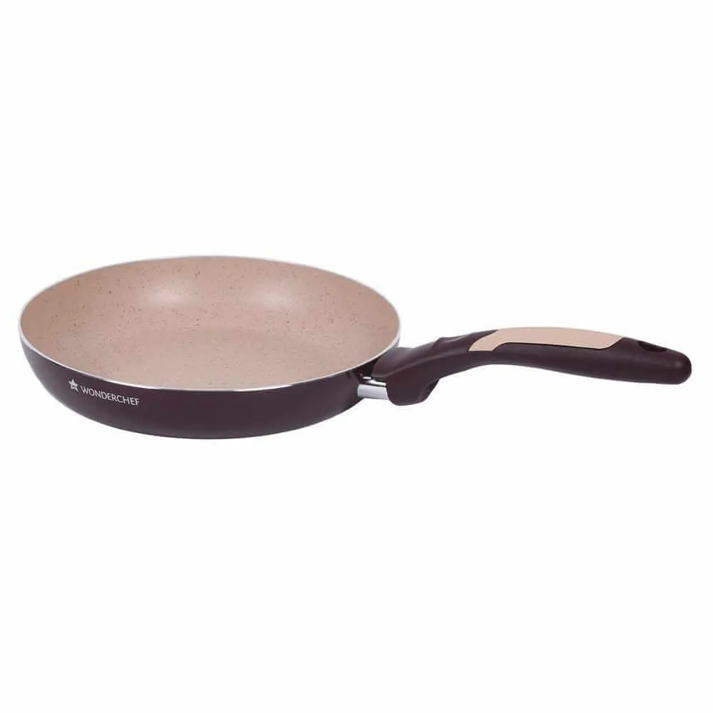 5-Piece Burlington Nonstick Cookware Set with Wok, Sauce Pan, Fry Pan - Induction Bottom, Soft-Touch Handles, Virgin Grade Aluminium, PFOA/Heavy Metals Free, 3mm, 2-Year Warranty - Maroon and Beige