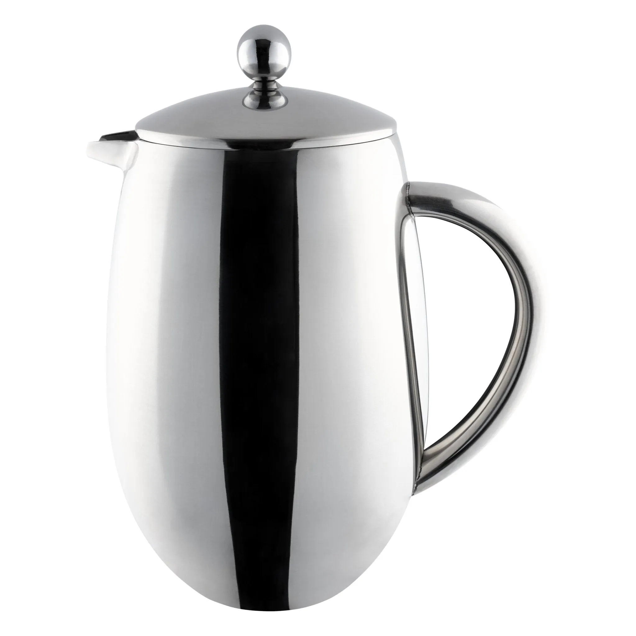 Café Olé 12 Cup Bellied Cafetiere, Double Wall, Mirror Finish