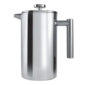 Café Olé 12 Cup Straight Sided Cafetiere, Mirror Finish