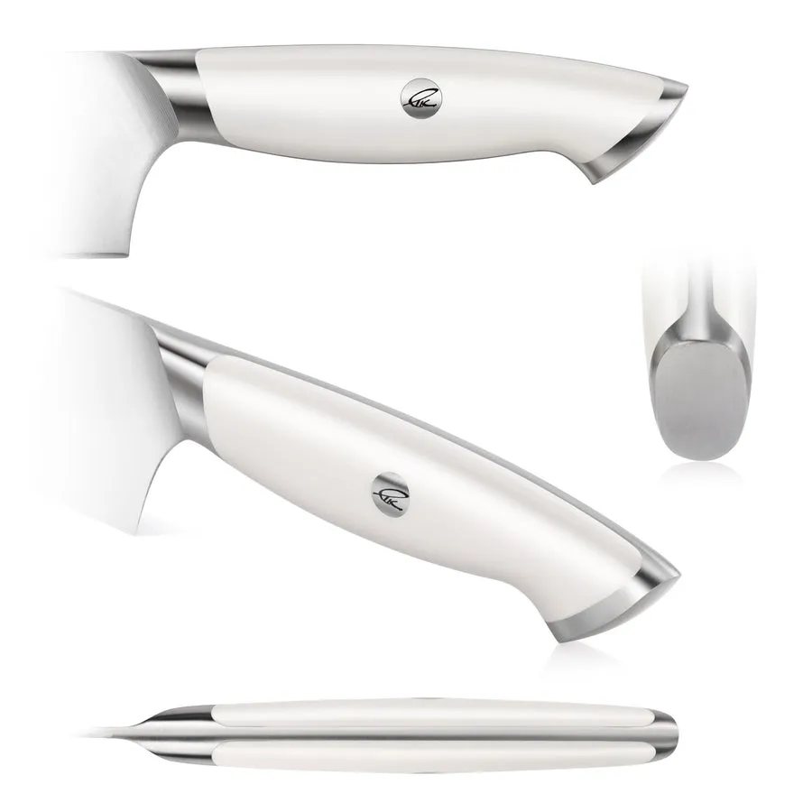 Cangshan TKSC White Series 1025477 Swedish Damasteel RWL34 Powder Steel Forged 7" Utility Knife