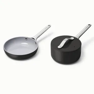 Caraway Home 2pc Nonstick Ceramic Mini Fry Pan and Mini Sauce Pan Set Charcoal