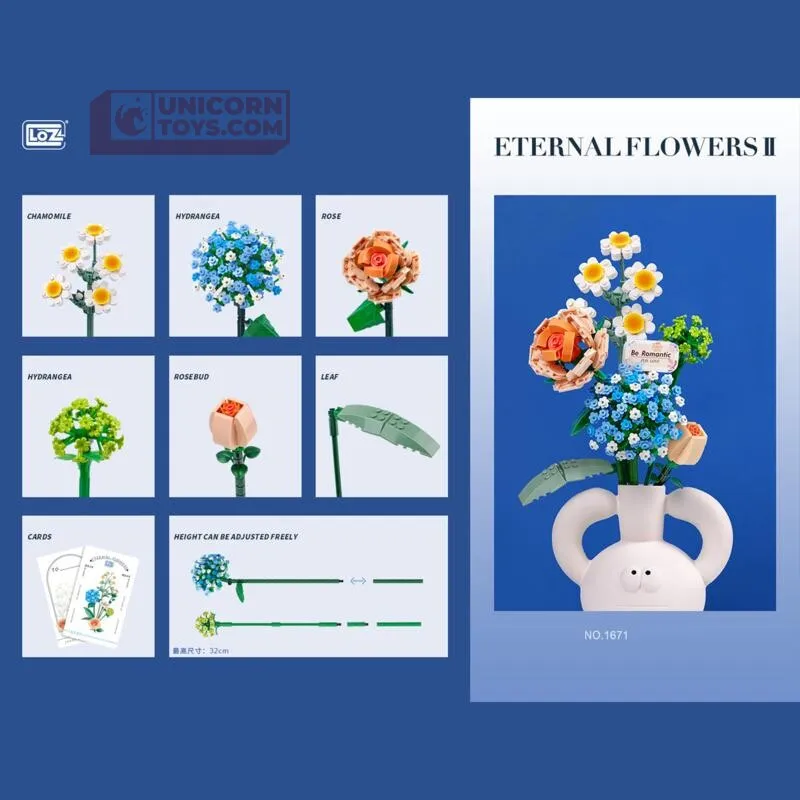 Chamomile Bouquet | LOZ 1671 Mini Block Eternal Flower II Set for Ages 10 