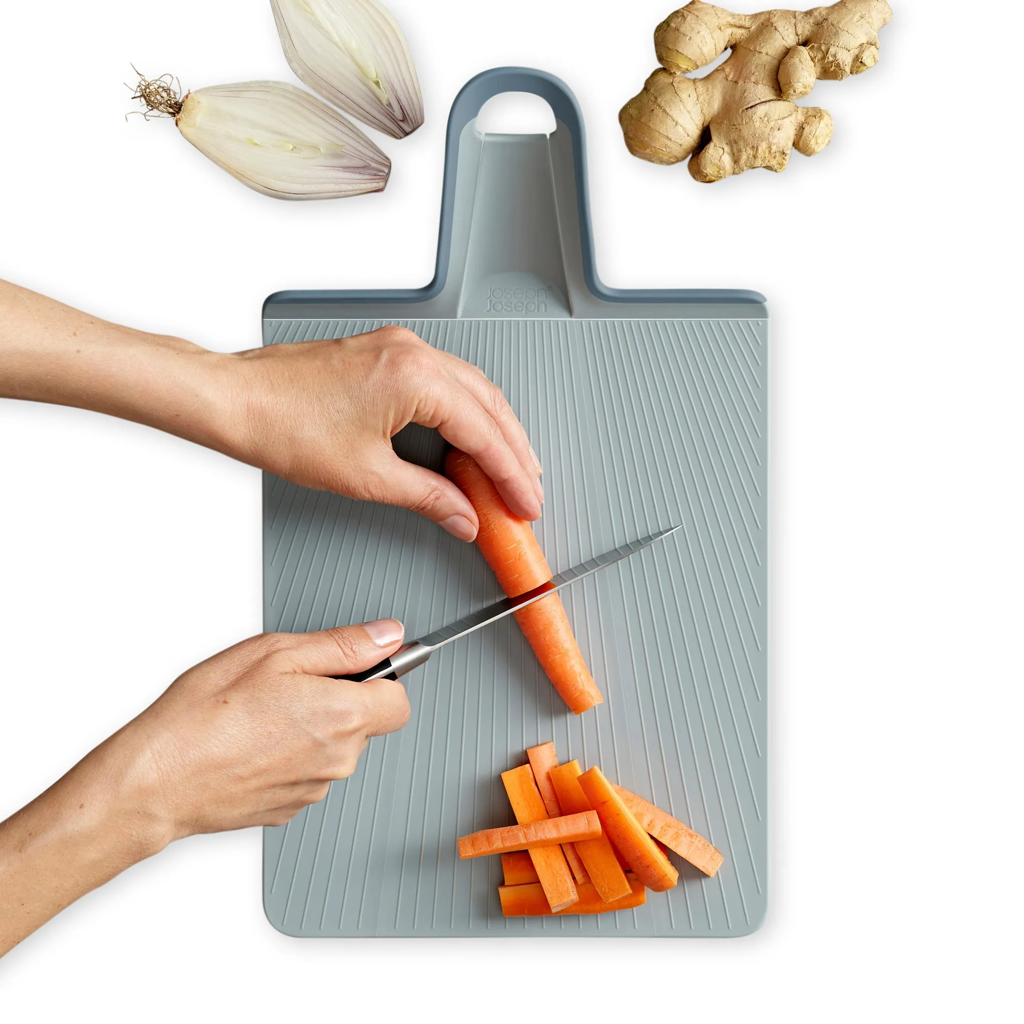 Chop2Pot™ Folding Cutting Board - Pale Blue