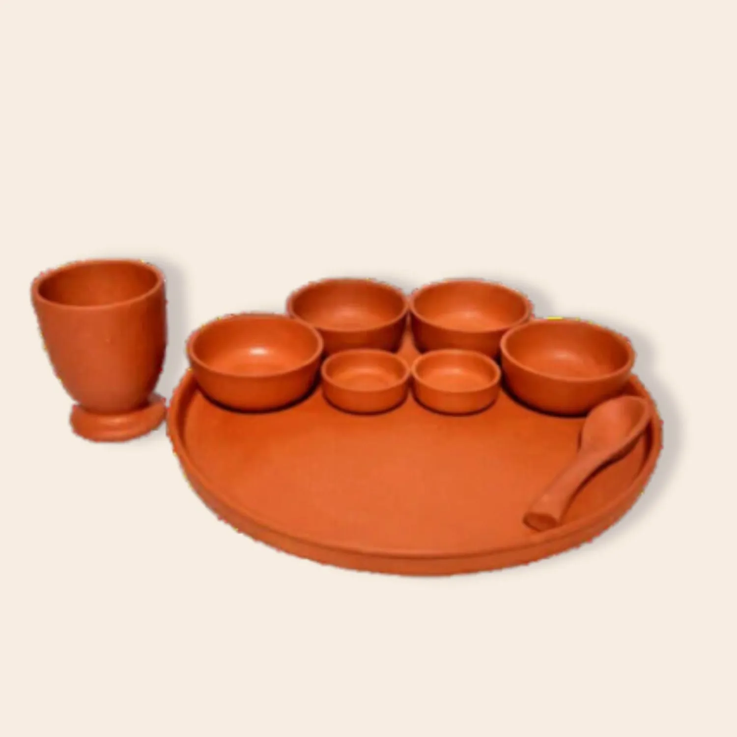 Clay Dinner Set of 9 Pieces | 100% Genuine Clay Tableware | Healthful