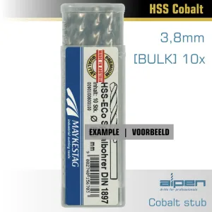 COBALT DRILL BIT SHORT BULK 3.8MM