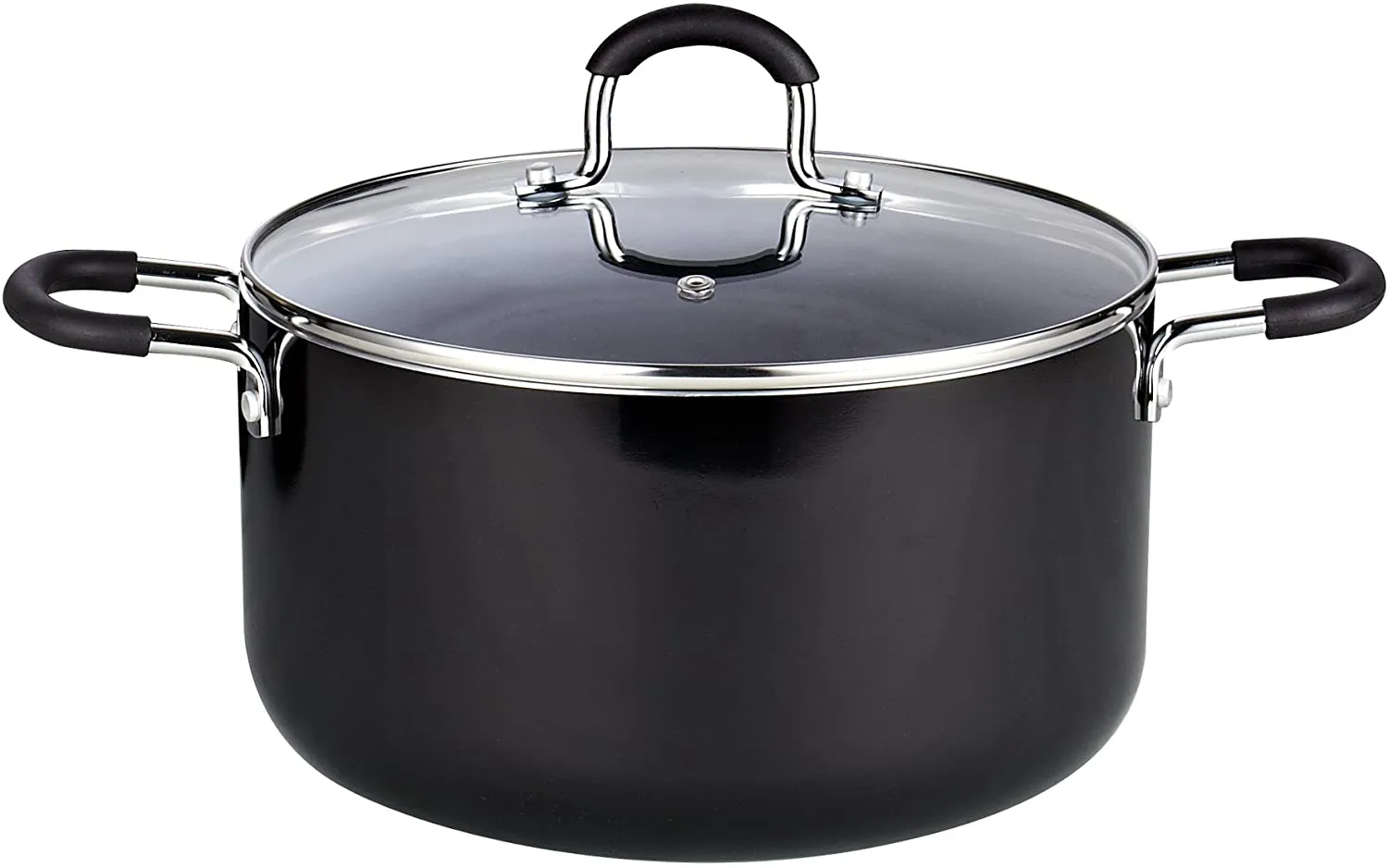 Cook N Home Pots and Pans Nonstick Kitchen Cookware Sets include Saucepan Frying Pan Stockpots 8-Piece, Heavy Gauge, Stay Cool Handle, Black