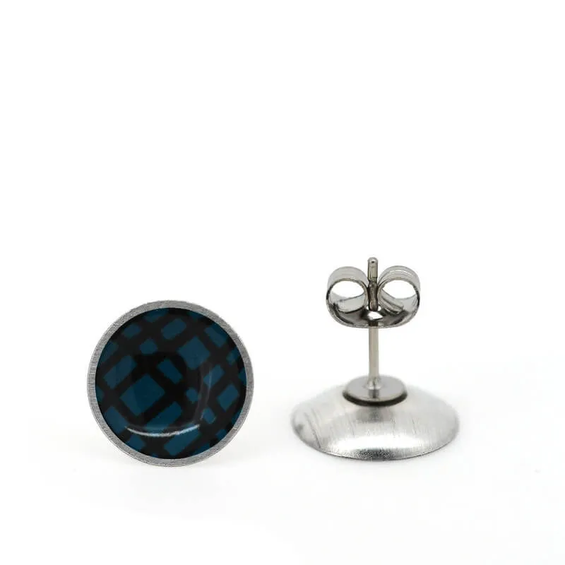 Crosshatch - Birds Nests For Hair - circle stud earrings