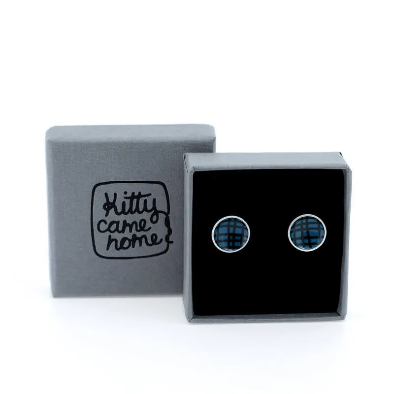 Crosshatch - Birds Nests For Hair - circle stud earrings