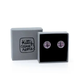 Crosshatch - Birds Nests For Hair - circle stud earrings