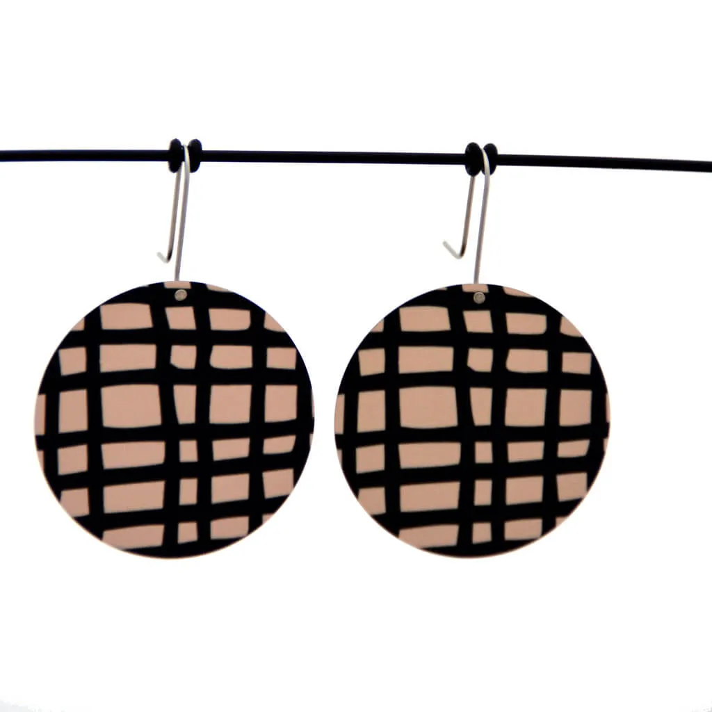 Crosshatch - Birds Nests For Hair - large circle shepherds hook earrings