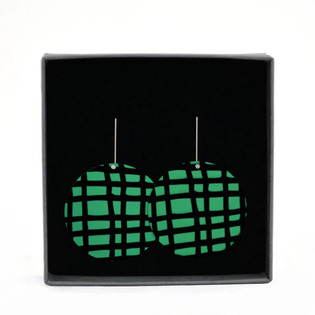Crosshatch - Birds Nests For Hair - large circle shepherds hook earrings