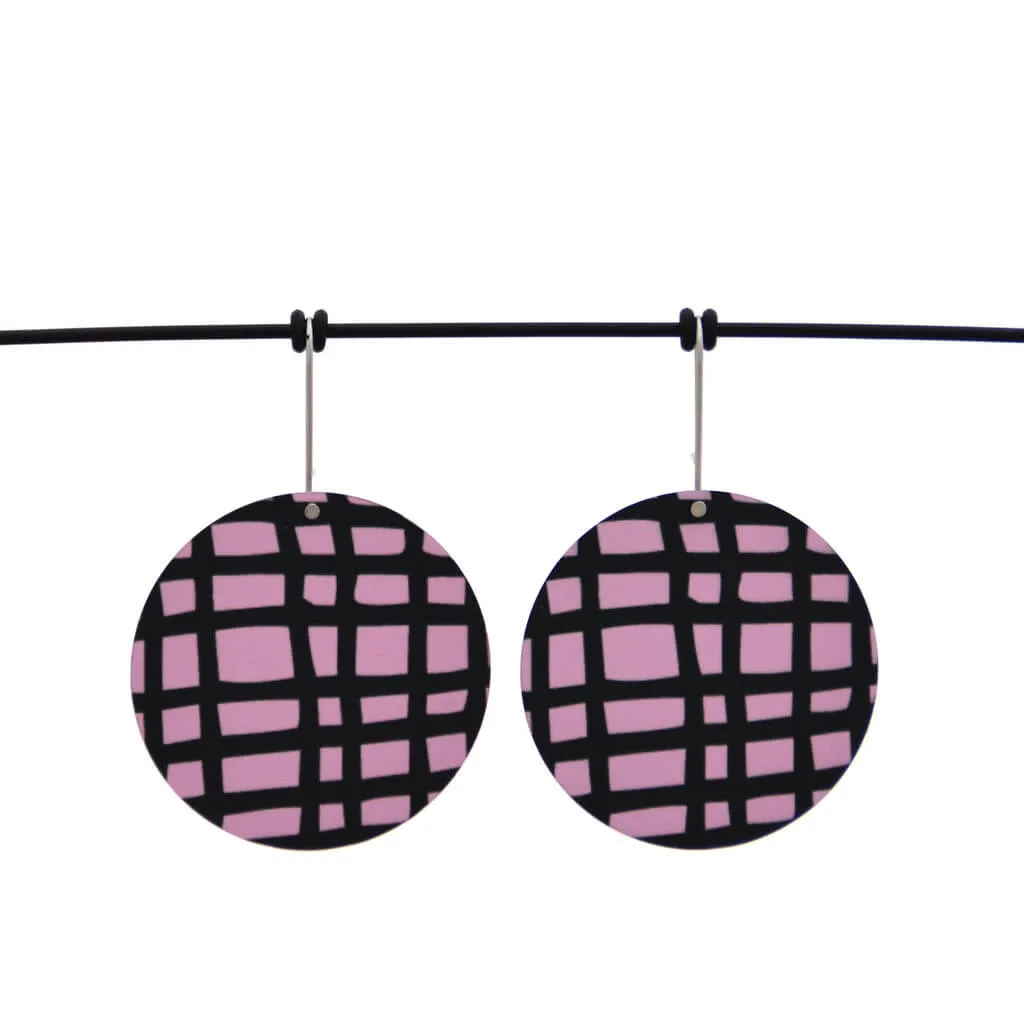 Crosshatch - Birds Nests For Hair - large circle shepherds hook earrings