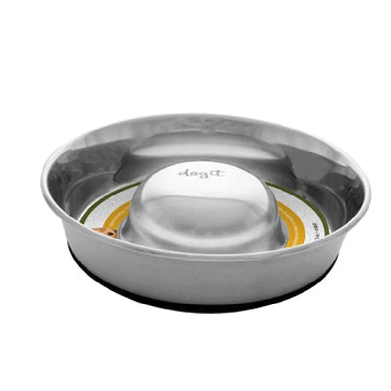 Dogit Stainless Steel Bowl, Non Skid, Slow Feeder Bowl