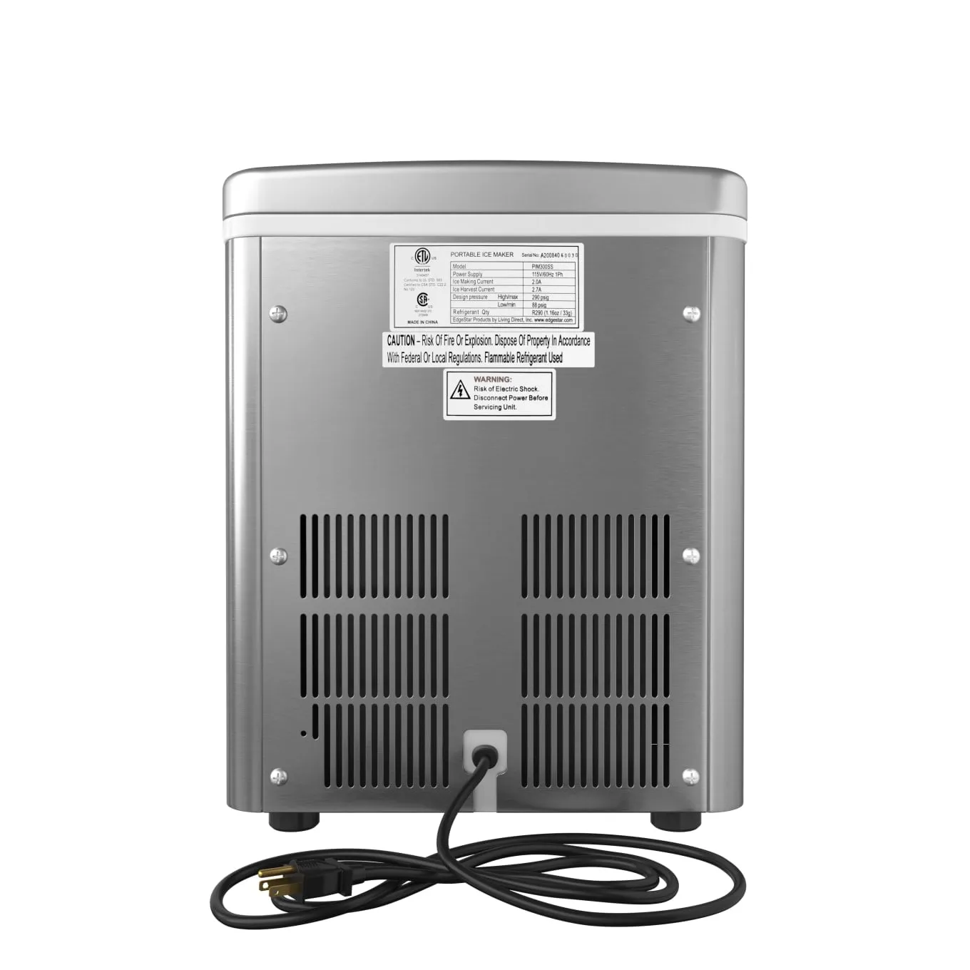 Edgestar PIM300SS Large Capacity Portable Stainless Steel Ice Maker