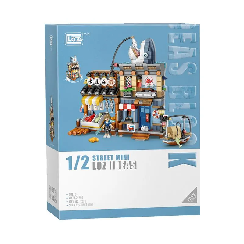 Fish Shop | LOZ 1231 Building Bricks Mini Street Set for Ages 10 