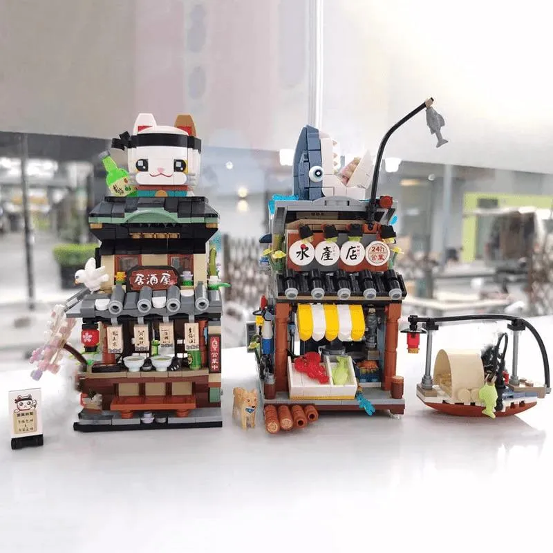 Fish Shop | LOZ 1231 Building Bricks Mini Street Set for Ages 10 