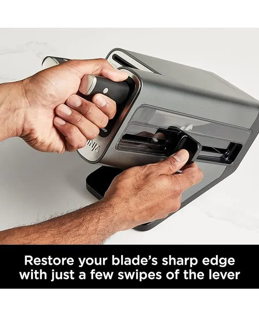 Foodi StaySharp Knife Block with Integrated Sharpener 6-Piece Set | Black
