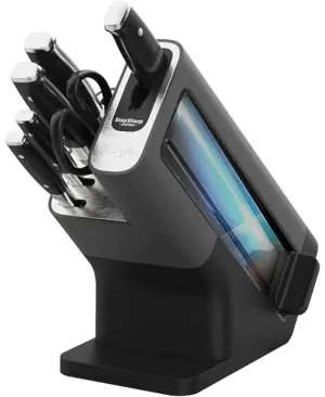 Foodi StaySharp Knife Block with Integrated Sharpener 6-Piece Set | Black