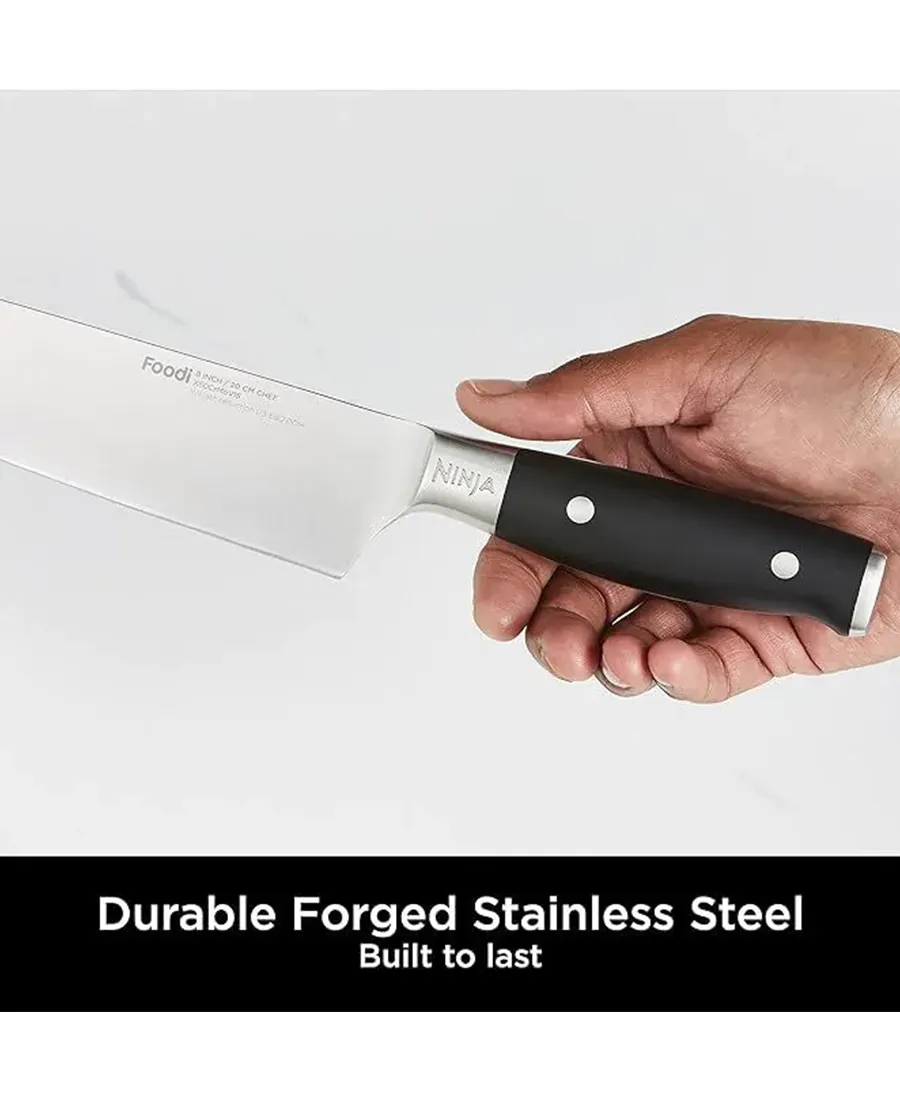 Foodi StaySharp Knife Block with Integrated Sharpener 6-Piece Set | Black