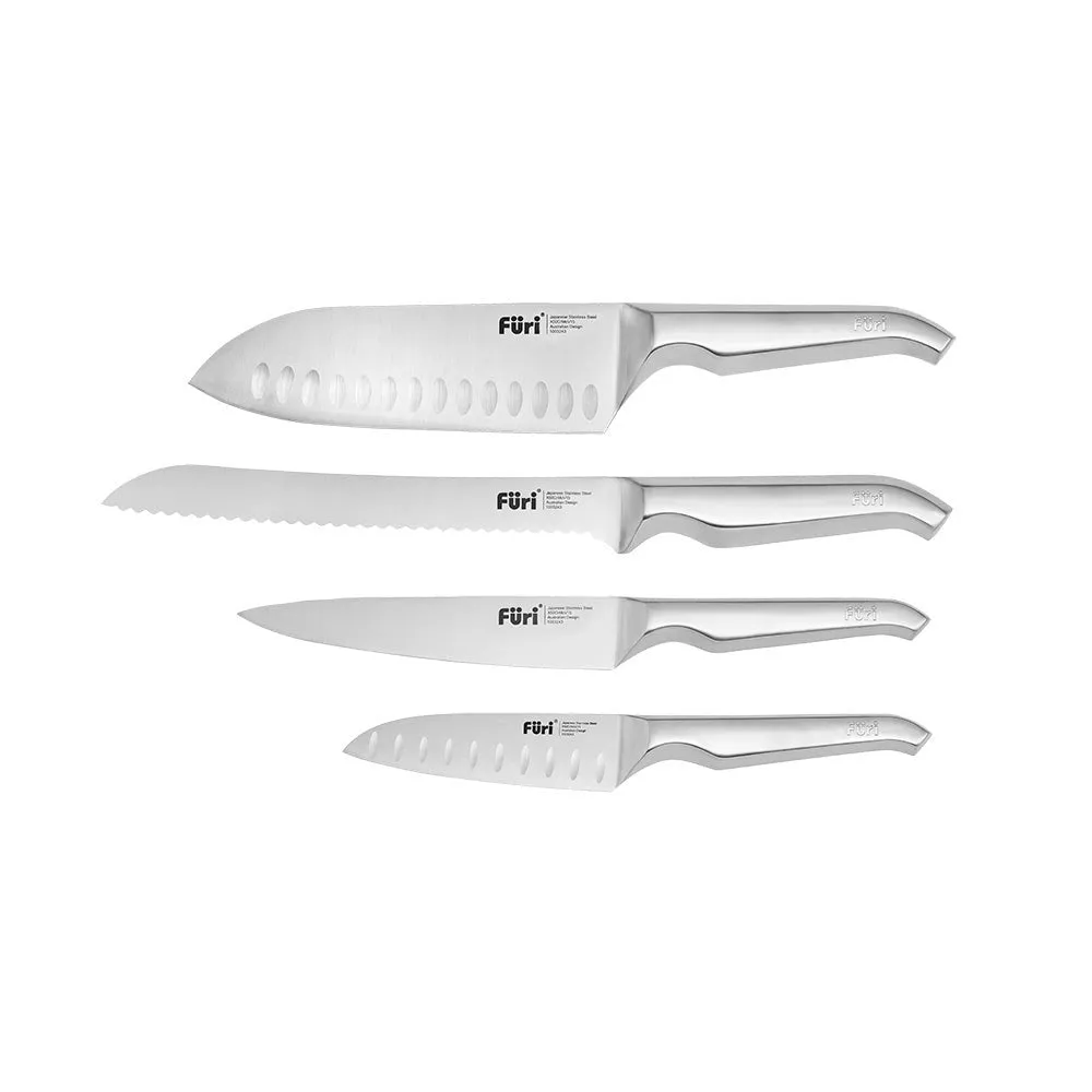 Furi Stone Knife Block Set Black and White Terazzo 5 Piece