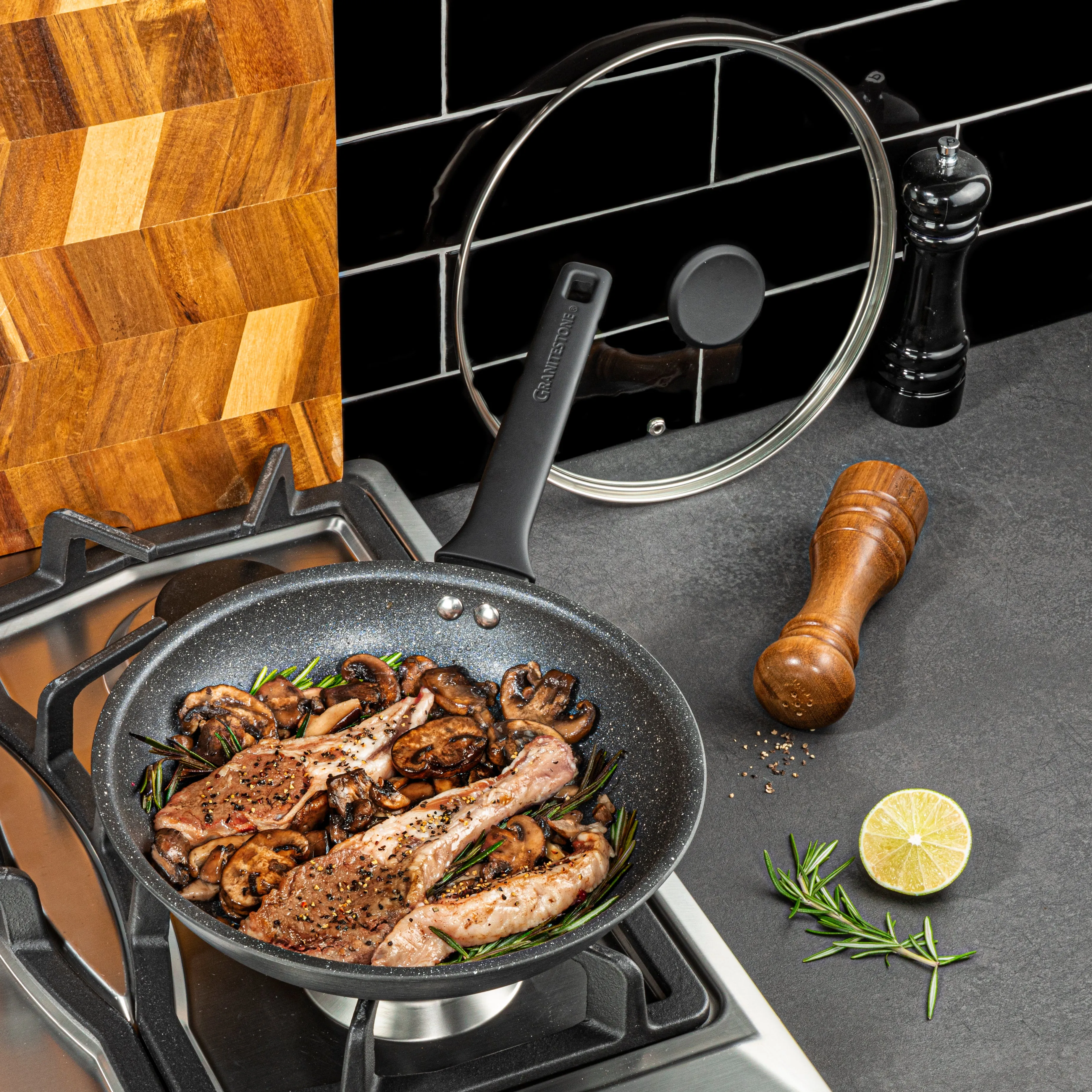 Granitestone 10-Piece Pro Premiere Hard Anodized Stovetop Set with Easy Grip Handles