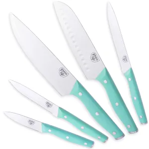 GreenLife Stainless Steel 5-Piece Cutlery Set | Turquoise