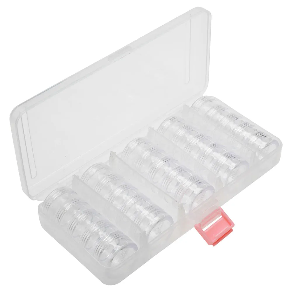 Keeper Stackers Storage Container with Round Stackable Bead Storage Containers, 25 Total