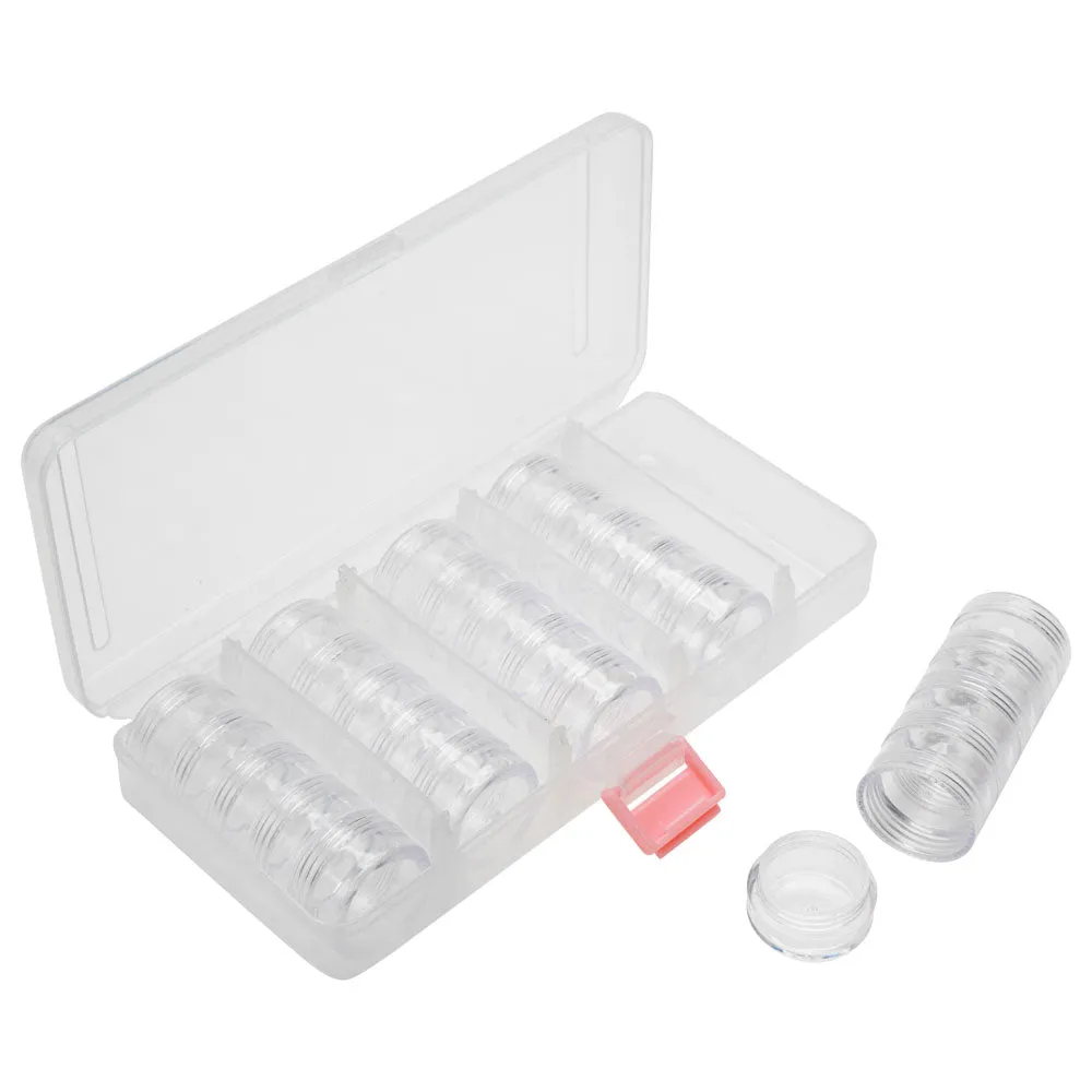 Keeper Stackers Storage Container with Round Stackable Bead Storage Containers, 25 Total