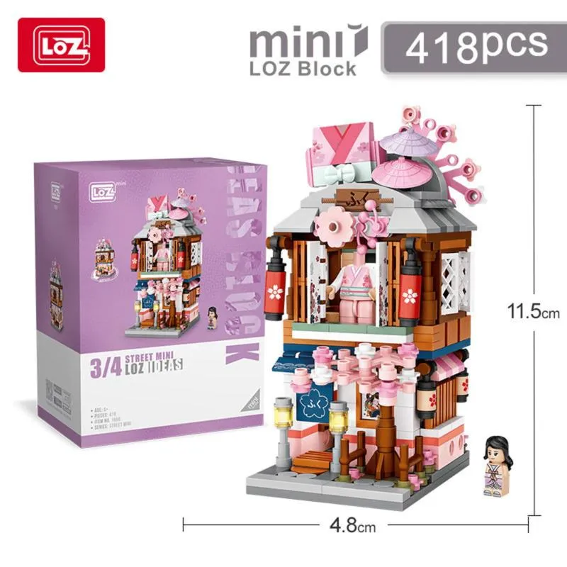 Kimono Clothing Shop | LOZ 1655 Building Bricks Mini Street Set for Ages 10 