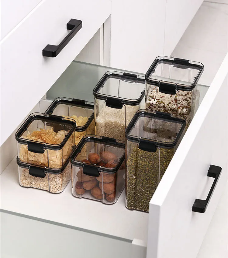 Sure, here is an optimized title for your product:

Square Airtight Food Storage Containers - Premium Kitchen Organizer Canisters for Food Preservation